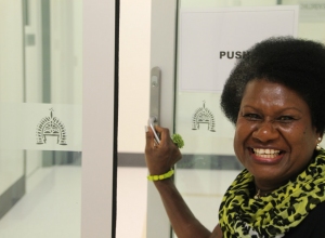 Dari’ design on glass surround the Thursday Island Chronic Disease Centre, Public Art
