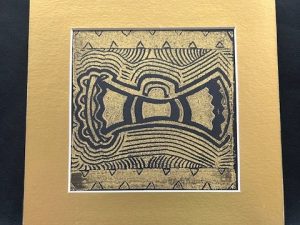 Warup Handprinted Lino Framed Print