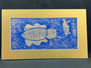 Bithai Handprinted Lino Framed Print